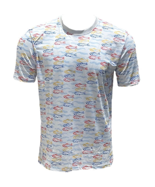 Make waves with our vibrant fish print t-shirt, featuring a colorful, detailed fish design that adds a playful touch to your style. Perfect for casual outings or adding fun to your everyday look, this soft and comfy tee is a must-have for ocean lovers.